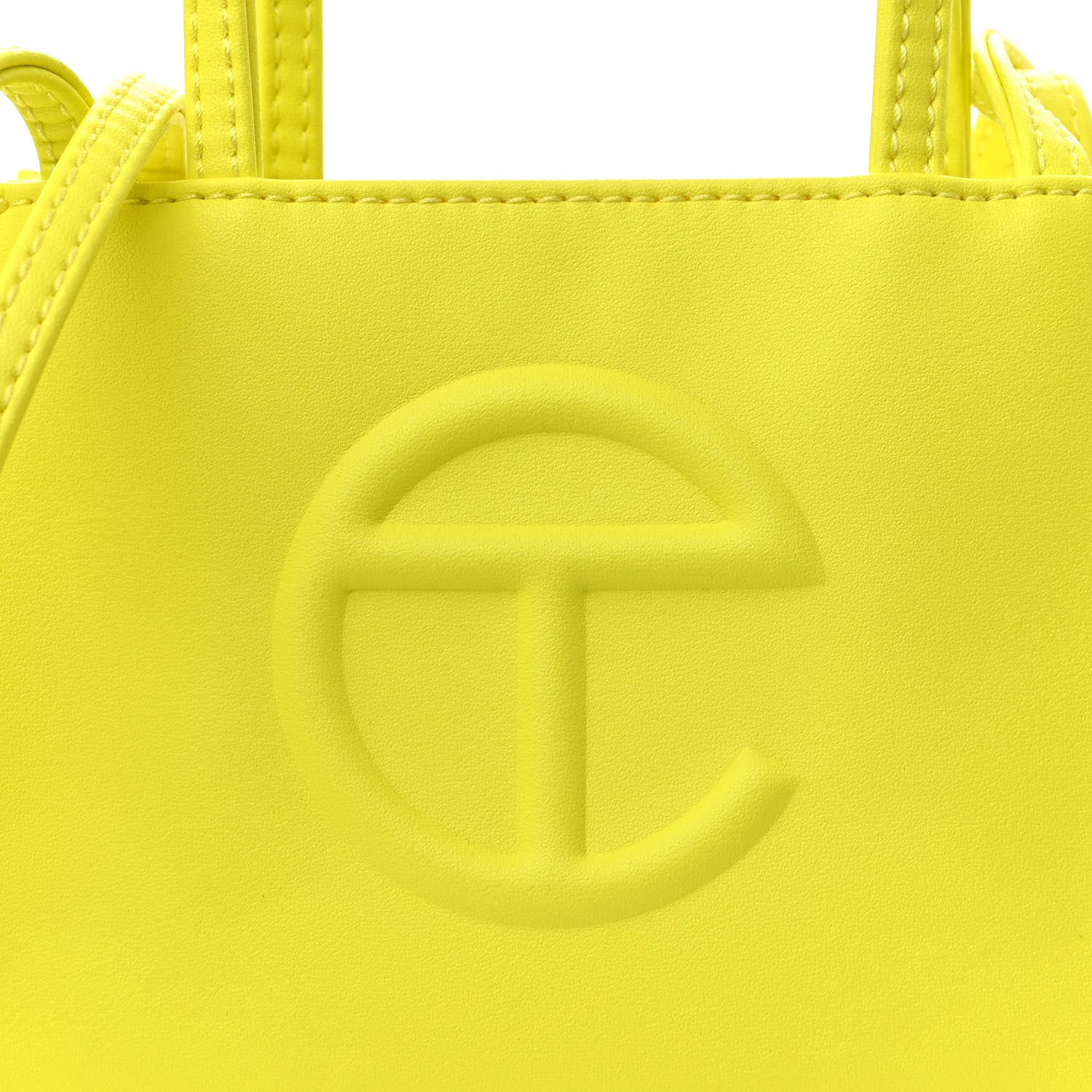 Telfar Vegan Leather Small Shopping Bag Highlighter Yellow 8 of 10