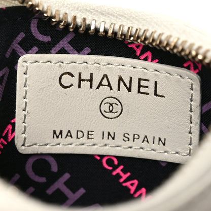 Chanel Caviar Quilted CC Zip Card Holder White 6 of 7