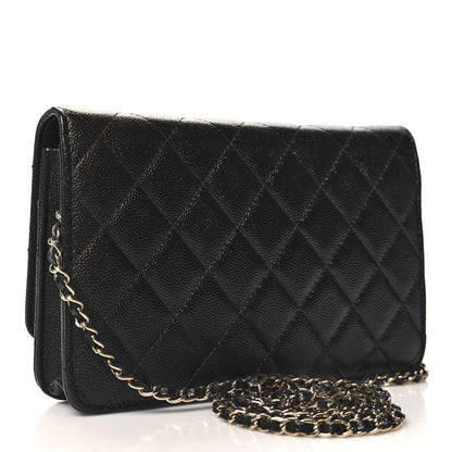 Chanel Caviar Quilted Golden Class Wallet On Chain WOC Black 3 of 11