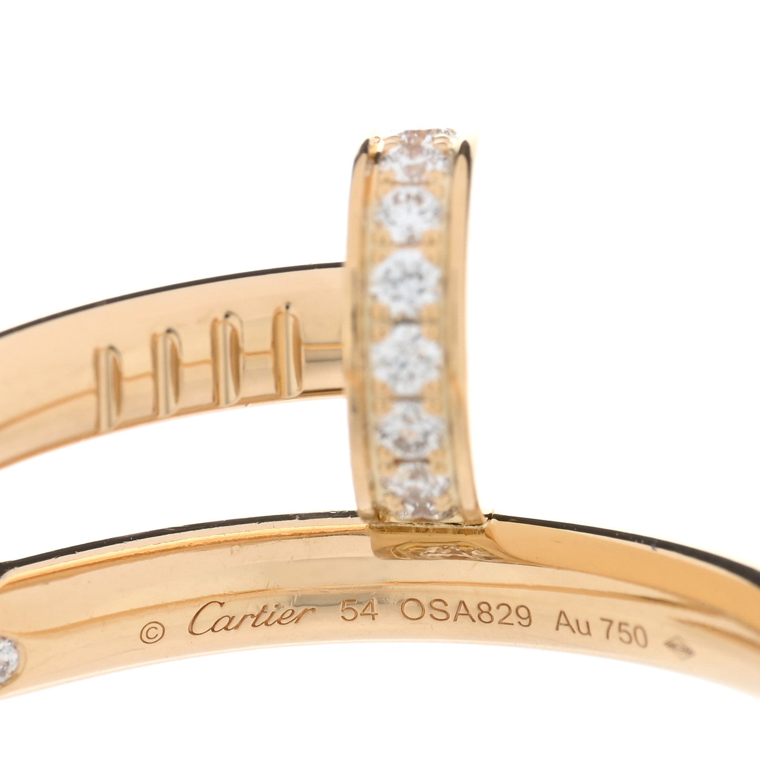 Cartier 18K Yellow Gold Diamond Juste Un Clou Ring 54 7 4 of 4