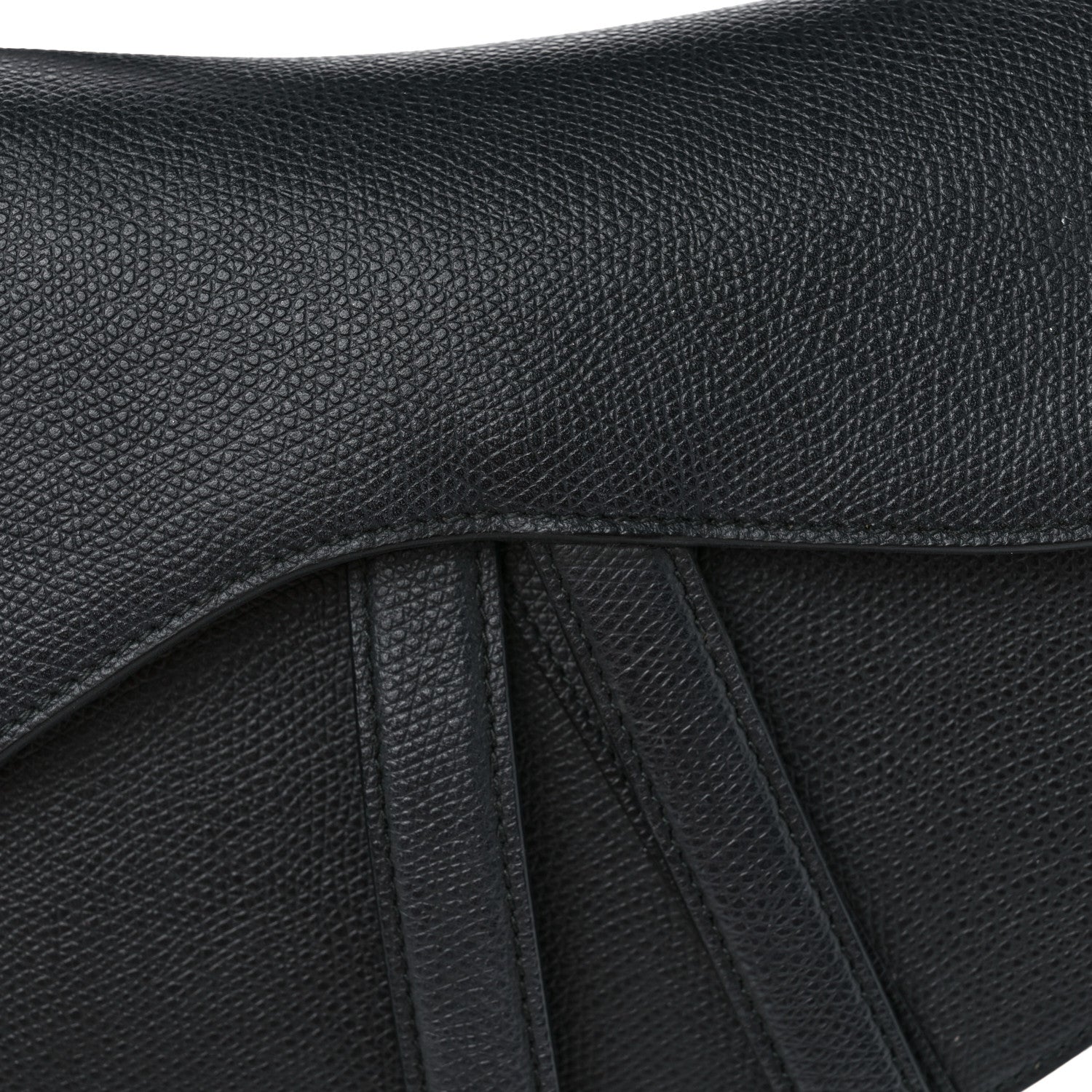 Christian Dior Grained Calfskin Saddle Bag Black 8 of 10