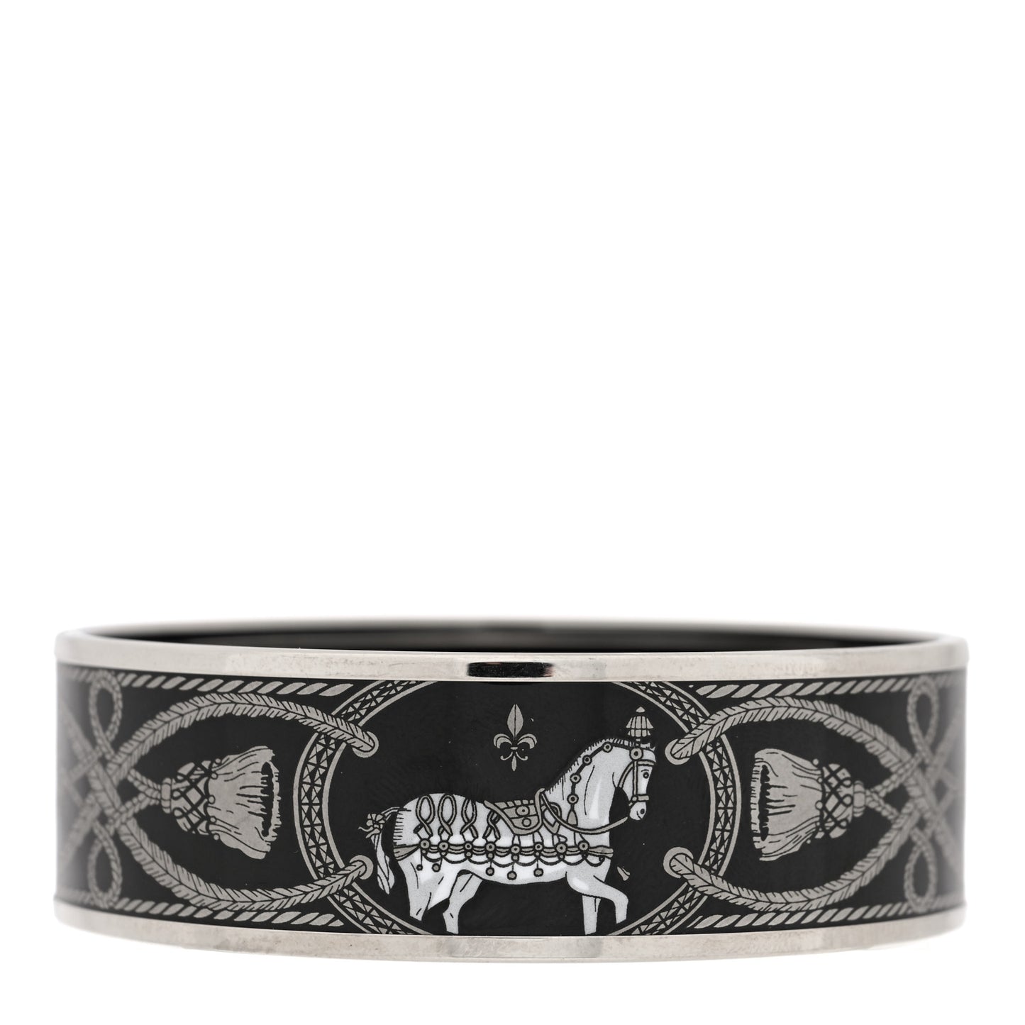 Enamel Printed Wide Grand Apparat Bracelet 65 Black