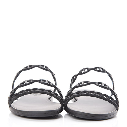 Hermes Rubber Chaine d'Ancre Rivage Sandals 38 Black 2 of 9
