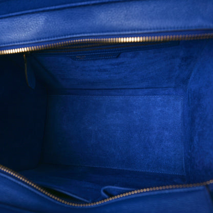 Celine Drummed Calfskin Mini Luggage Indigo 5 of 9