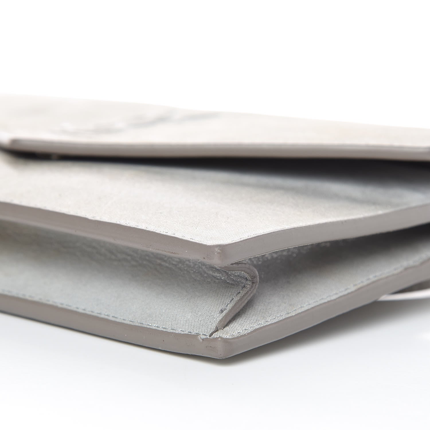 Saint Laurent Metallic Fabric Monogram Envelope Chain Wallet Silver 6 of 13