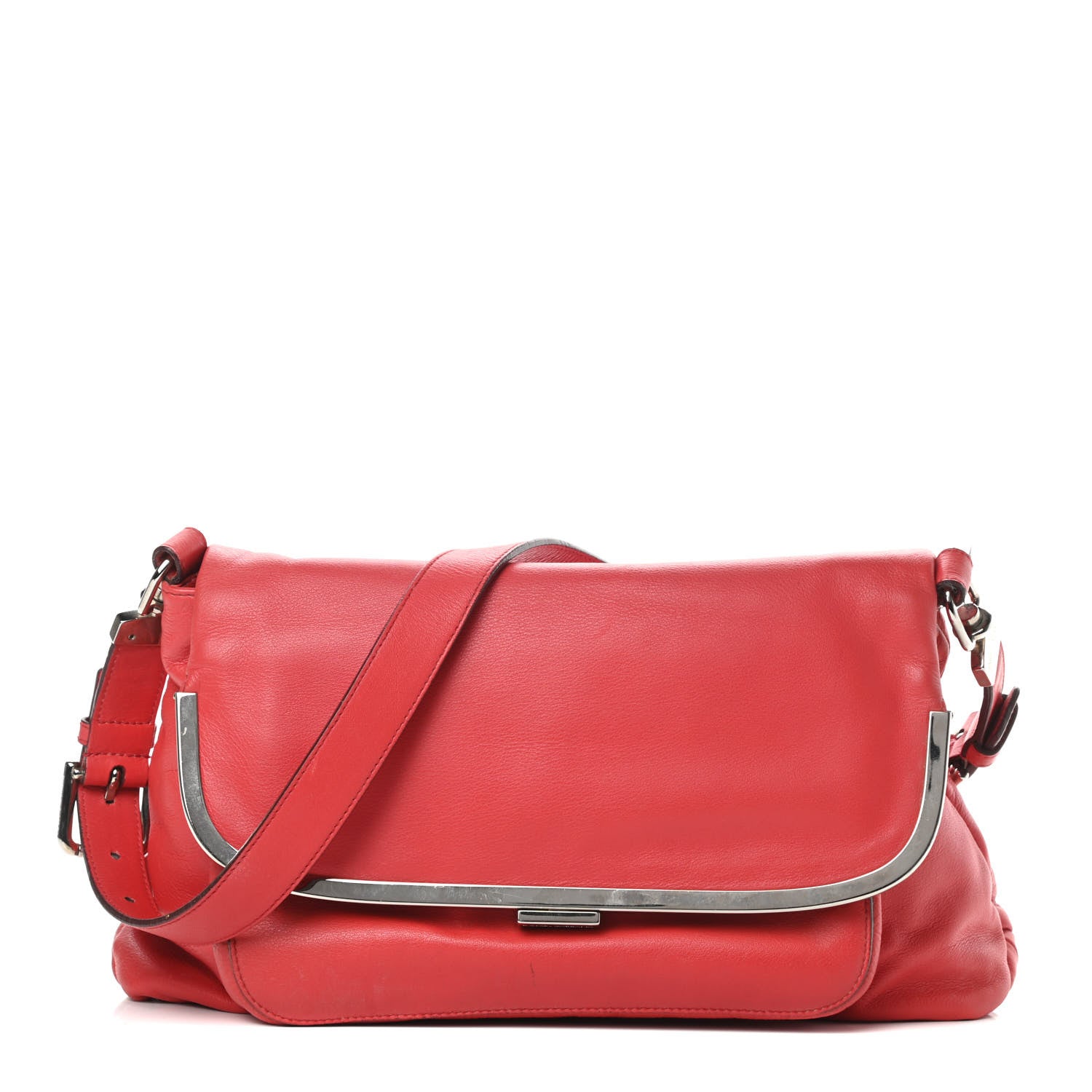 Dolce & Gabbana Calfskin Miss Sleek Shoulder Bag Red 1 of 18