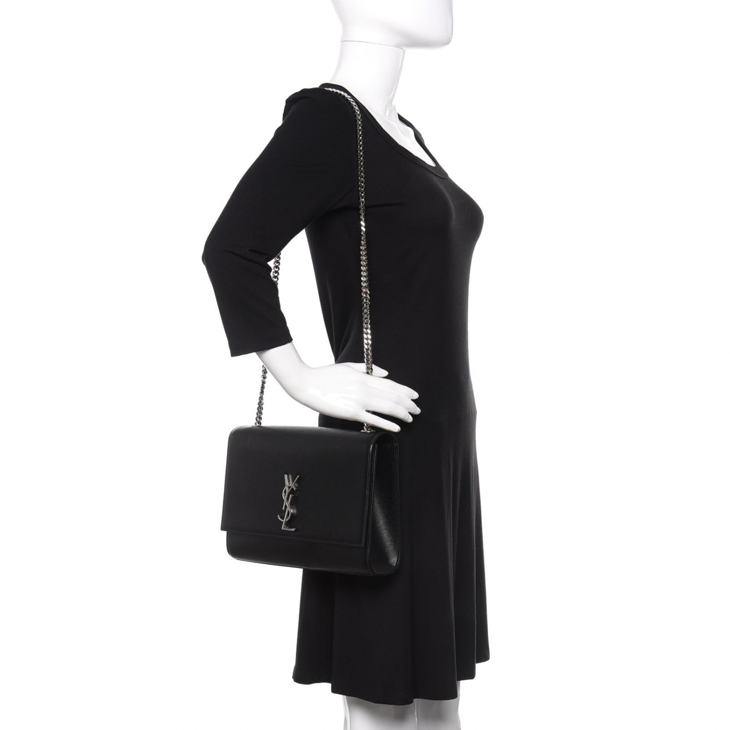 Grain De Poudre Large Classic Monogram Kate Satchel Black