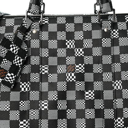 Louis Vuitton Damier Distorted Keepall Bandouliere 50 Black White 7 of 9