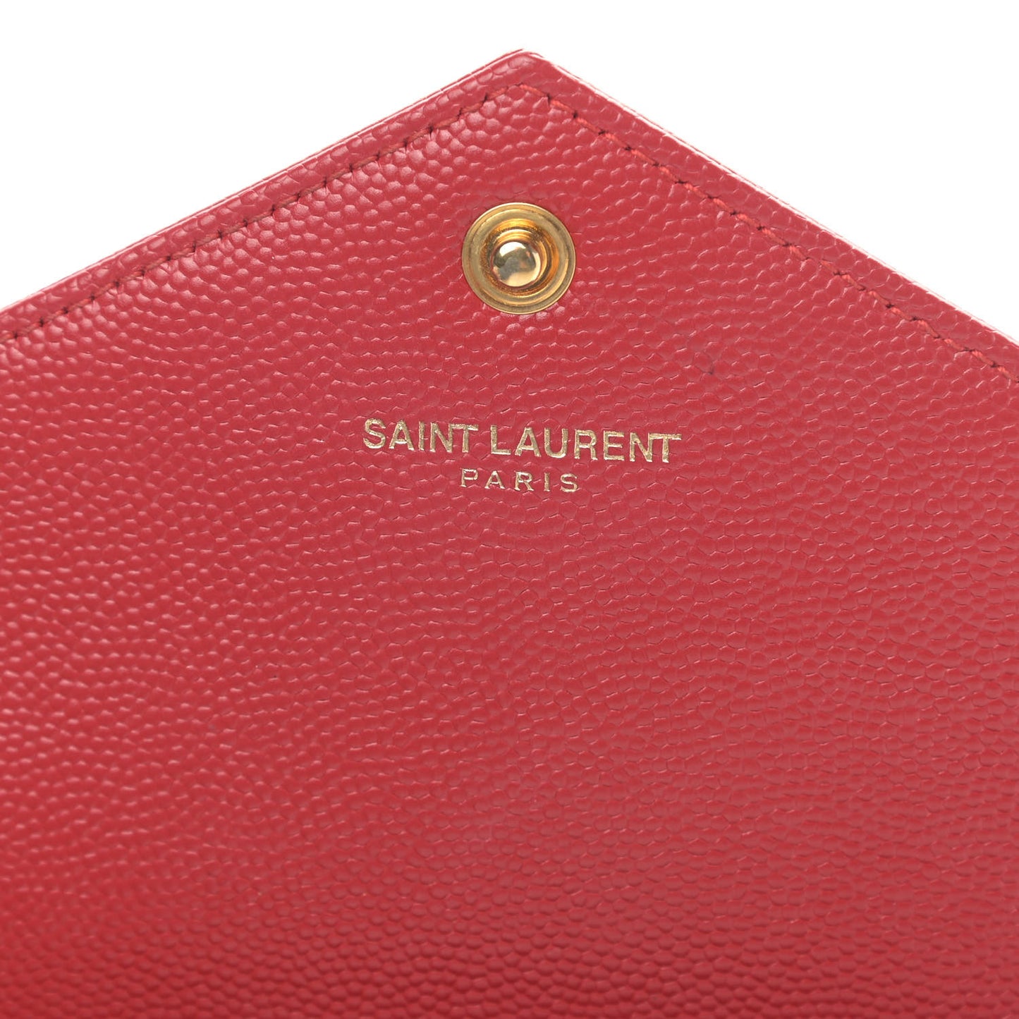 Grain De Poudre Matelasse Chevron Monogram Envelope Chain Wallet New Red