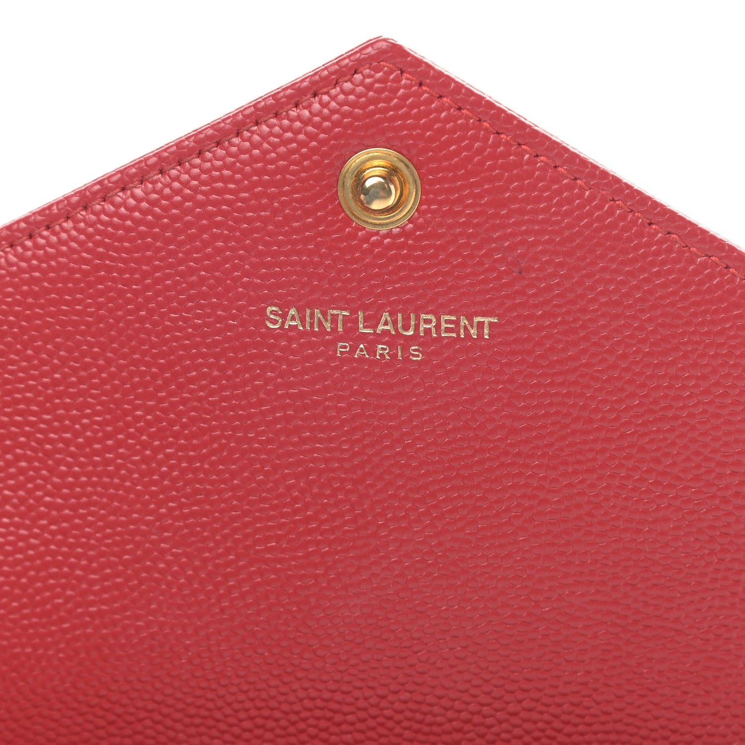 Saint Laurent Grain De Poudre Matelasse Chevron Monogram Envelope Chain Wallet New Red 5 of 10
