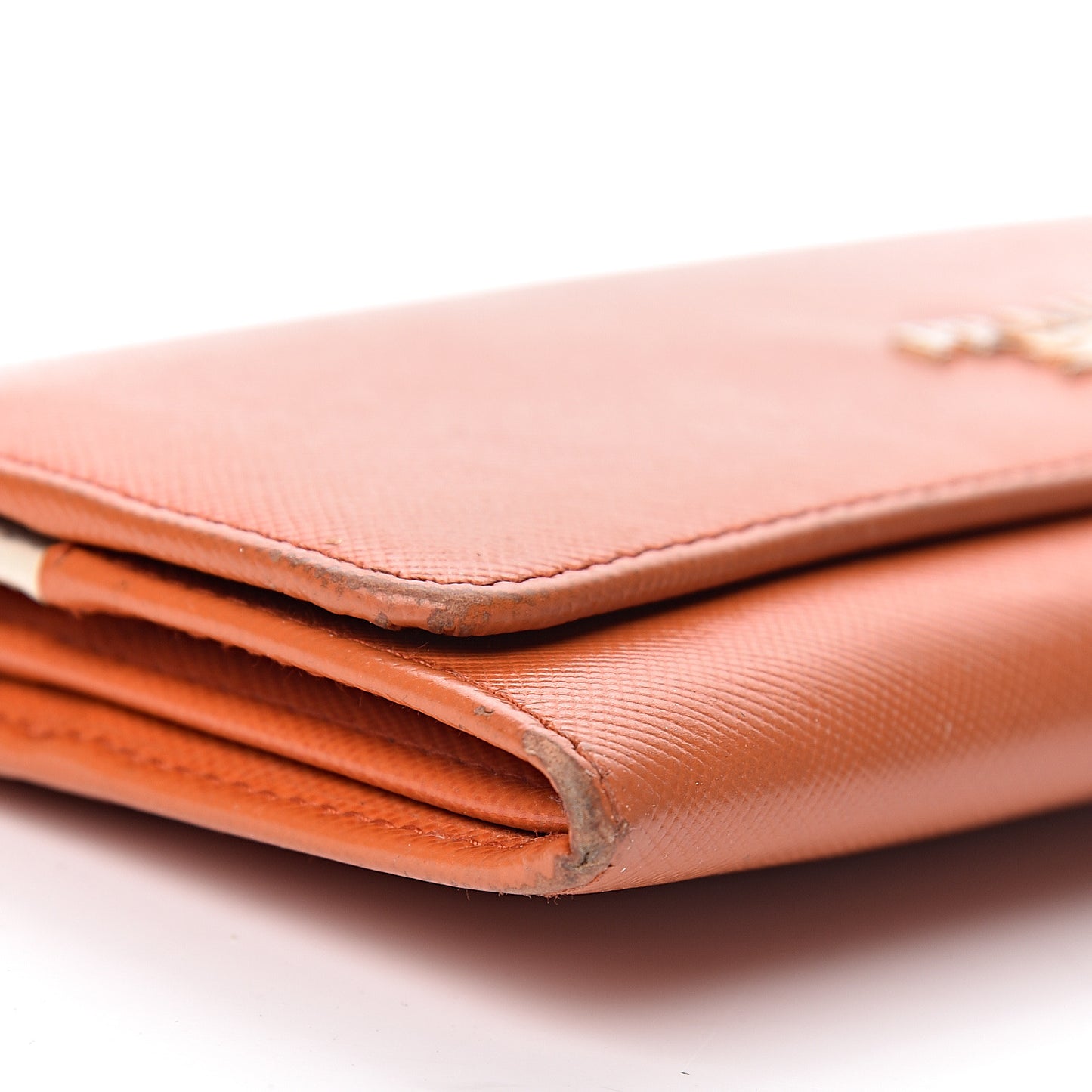 Saffiano Multicolor Continental Flap Wallet Papaya