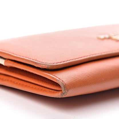 Prada Saffiano Multicolor Continental Flap Wallet Papaya 8 of 16