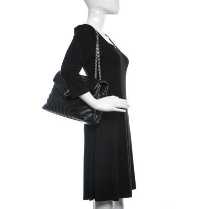 Saint Laurent Calfskin Y Quilted Monogram Medium Loulou Chain Satchel Black 2 of 13