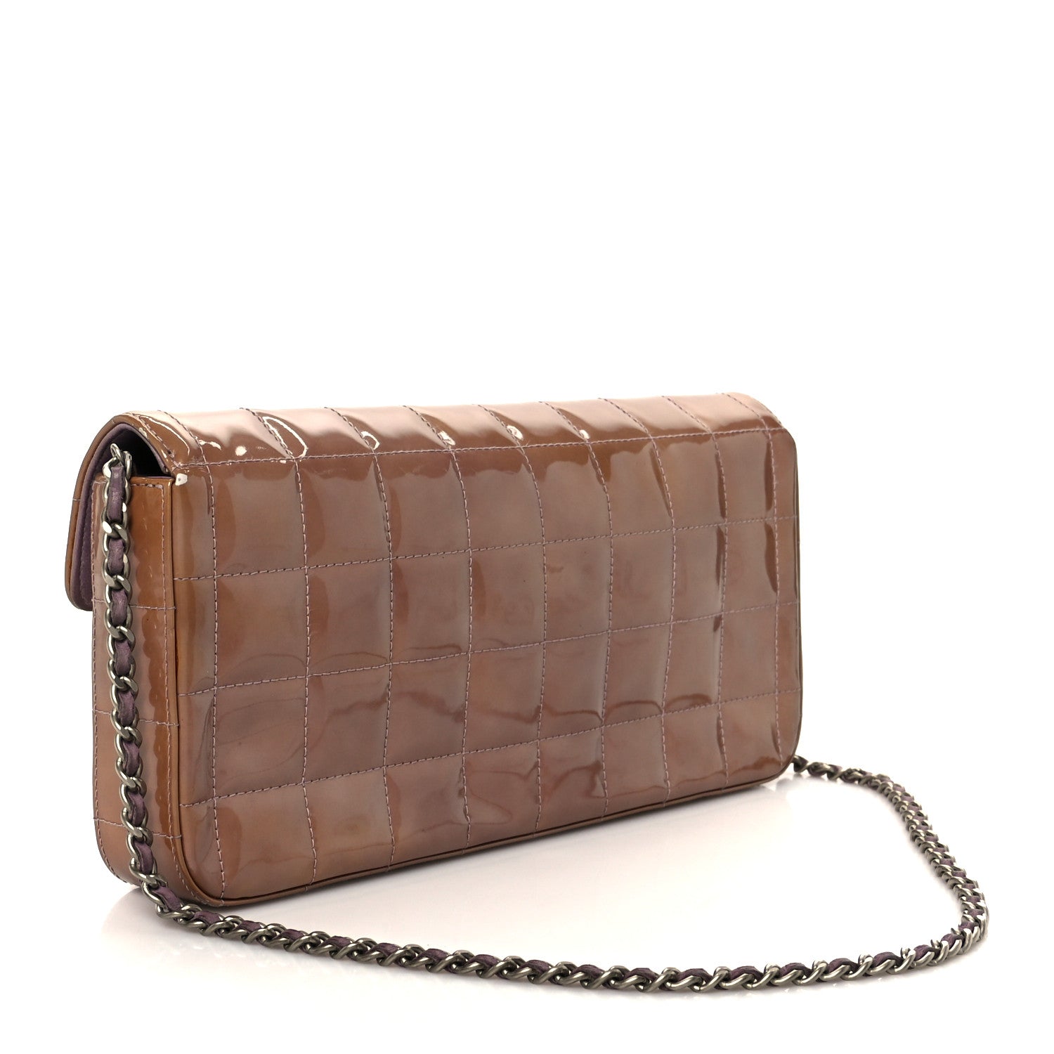 Chanel Patent Quilted East West Chocolate Bar Flap Light Purple 3 of 11