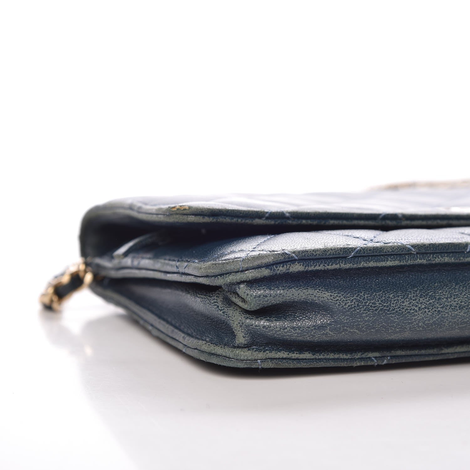 Chanel Lambskin Quilted Wallet On Chain WOC Blue 9 of 15
