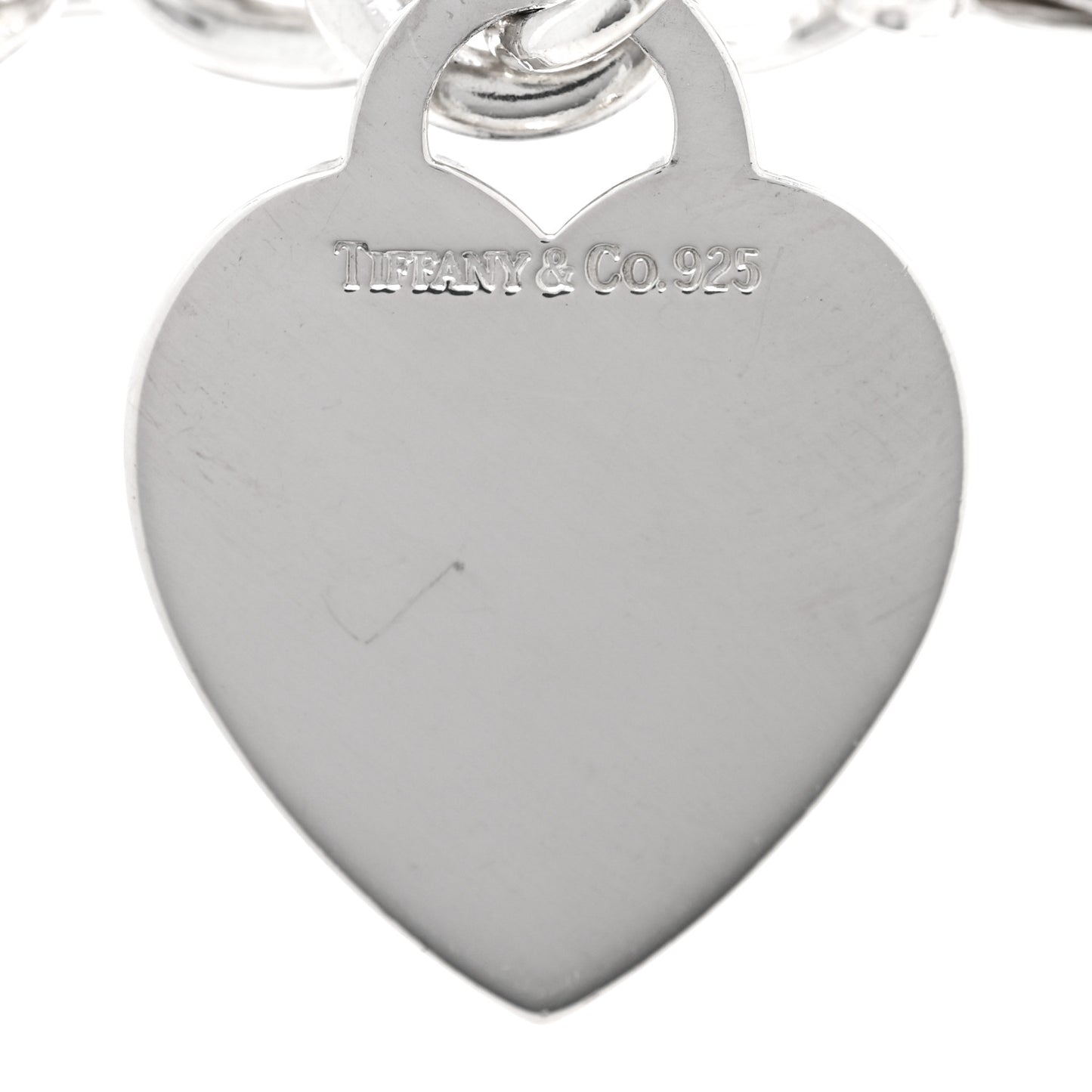Sterling Silver Heart Tag Charm Bracelet