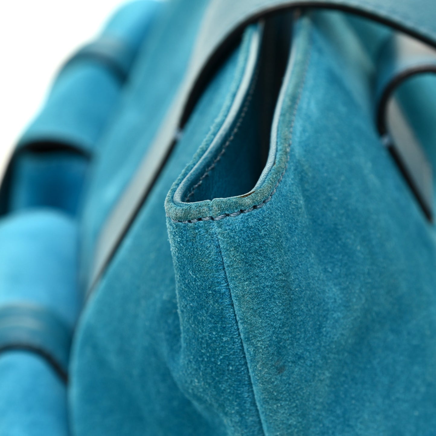 Suede Classic Check Shoulder Bag Blue