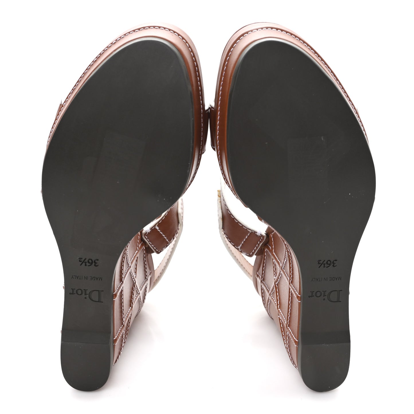Calfskin Yacht Wedges Sandals 36.5 Camel