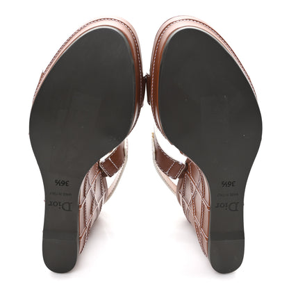 Christian Dior Calfskin Yacht Wedges Sandals 36.5 Camel 6 of 9