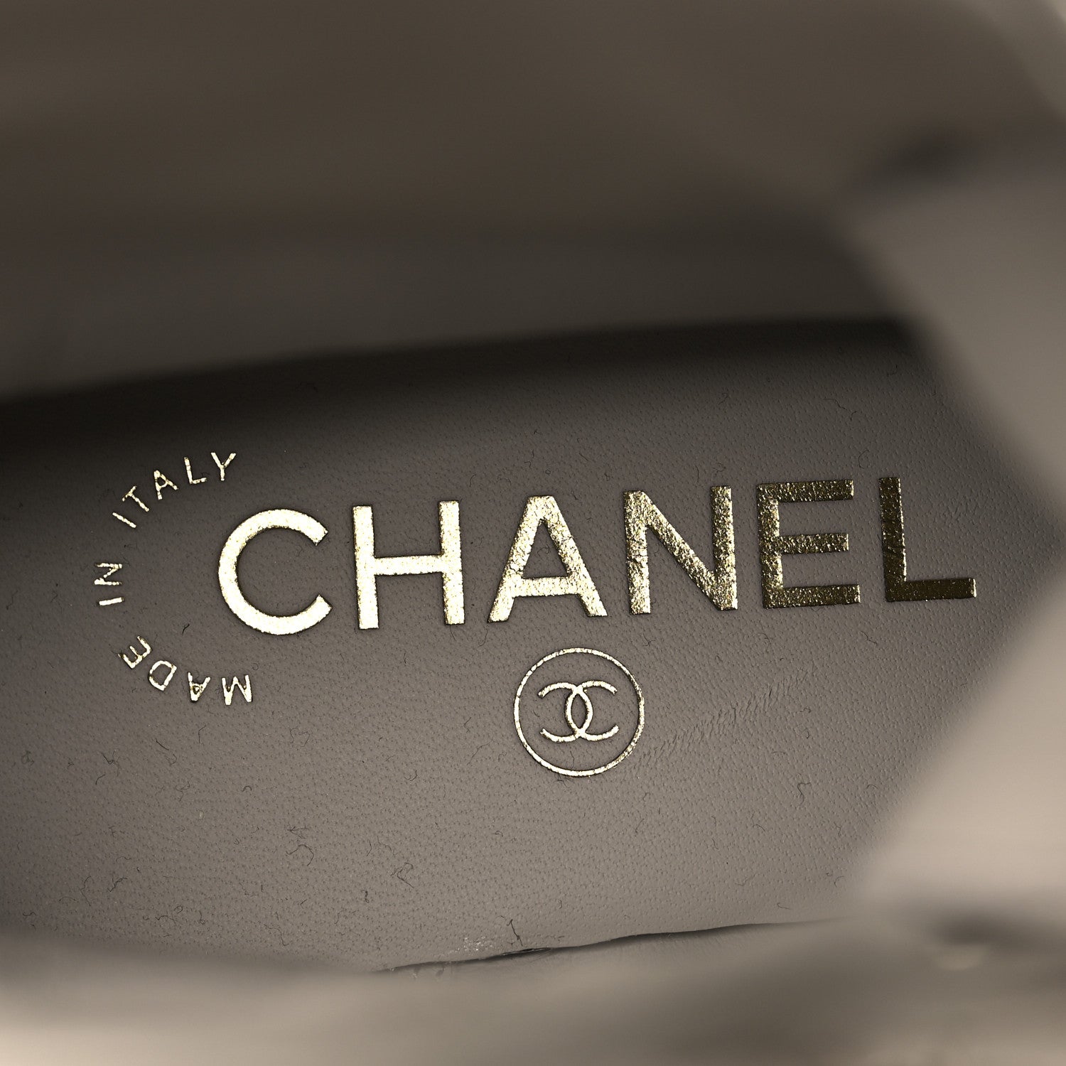 Chanel Shiny Goatskin Cap Toe Combat Boots 39 Gray Dark Gray 9 of 9