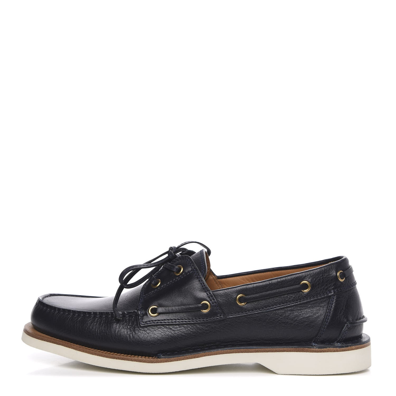Gucci Calfskin Mens Delta Boat Loafer 8.5 Black 1 of 9