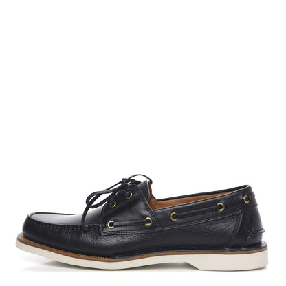 Gucci Calfskin Mens Delta Boat Loafer 8.5 Black 1 of 9