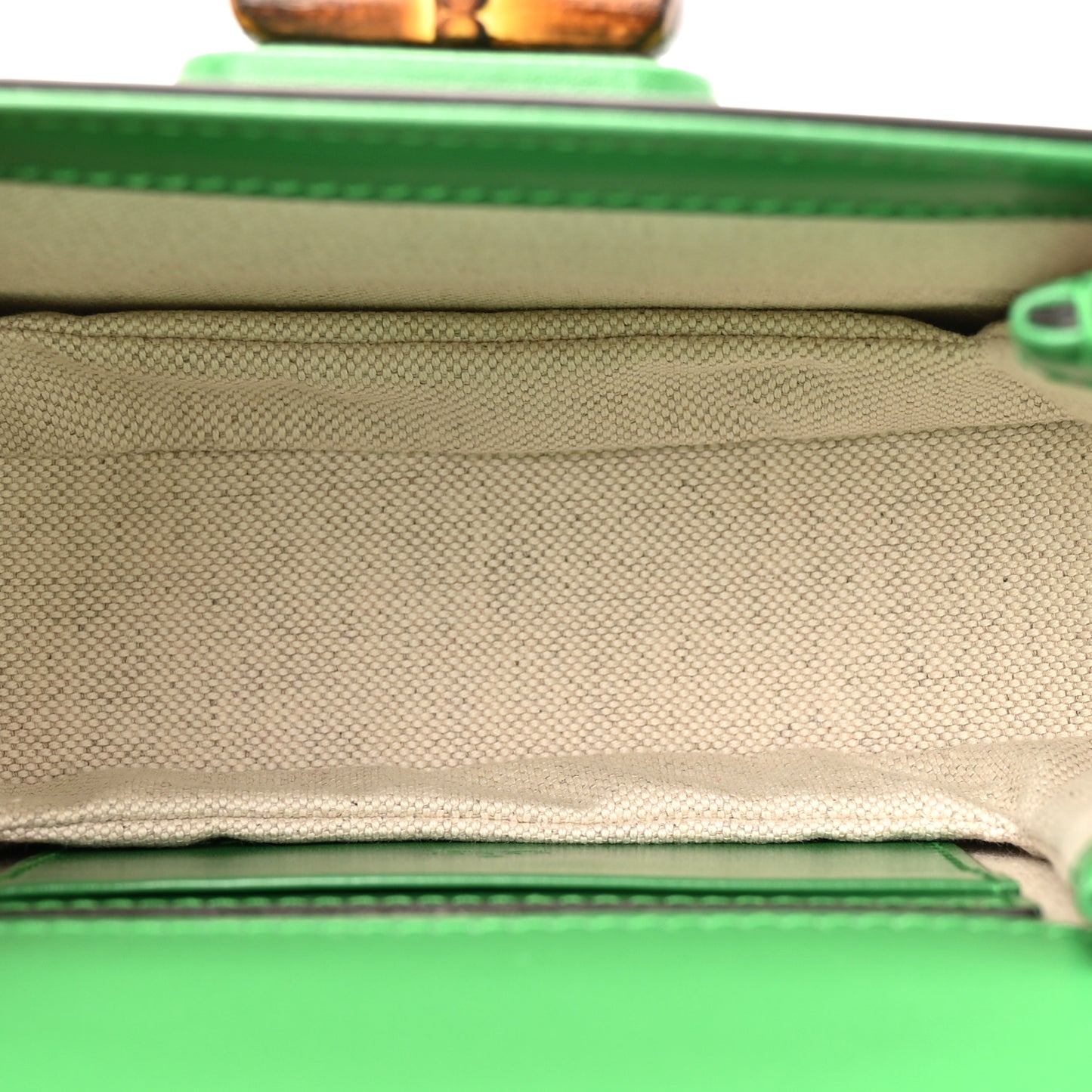 Boarded Dyana Lux Calfskin Mini Bamboo 1947 Top Handle Bag Spring Green