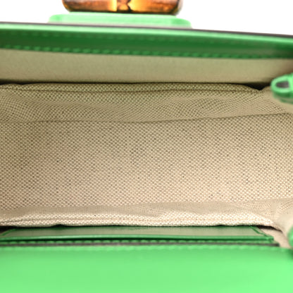 Gucci Boarded Dyana Lux Calfskin Mini Bamboo 1947 Top Handle Bag Spring Green 5 of 10