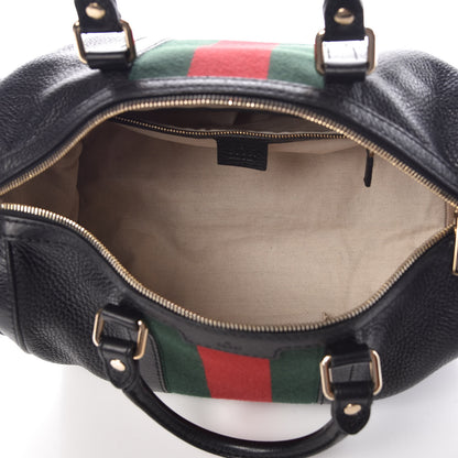 Gucci Calfskin Vintage Web Medium Boston Black 7 of 9