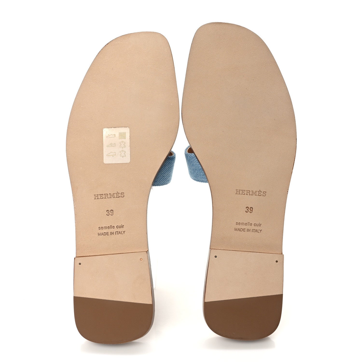 Hermes Denim Canvas Oran Sandals 39 Bleu Clair 5 of 9