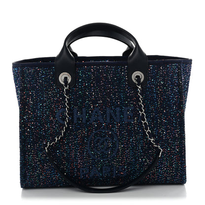 Chanel Calfskin Sequin Medium Deauville Tote Blue Multicolor 1 of 10