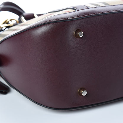 Burberry Horseferry Check Small Orchard Bowling Bag Honey Deep Claret 5 of 13