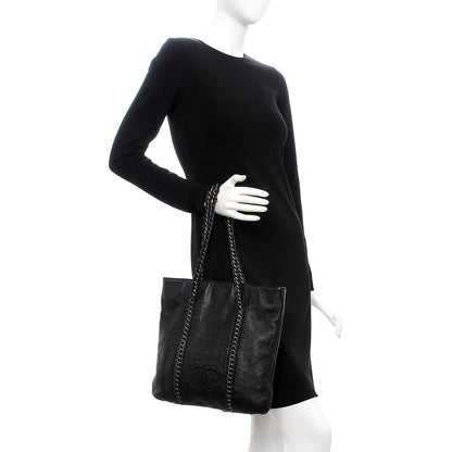 Chanel Deerskin Luxe Ligne North South Tote Black 2 of 15