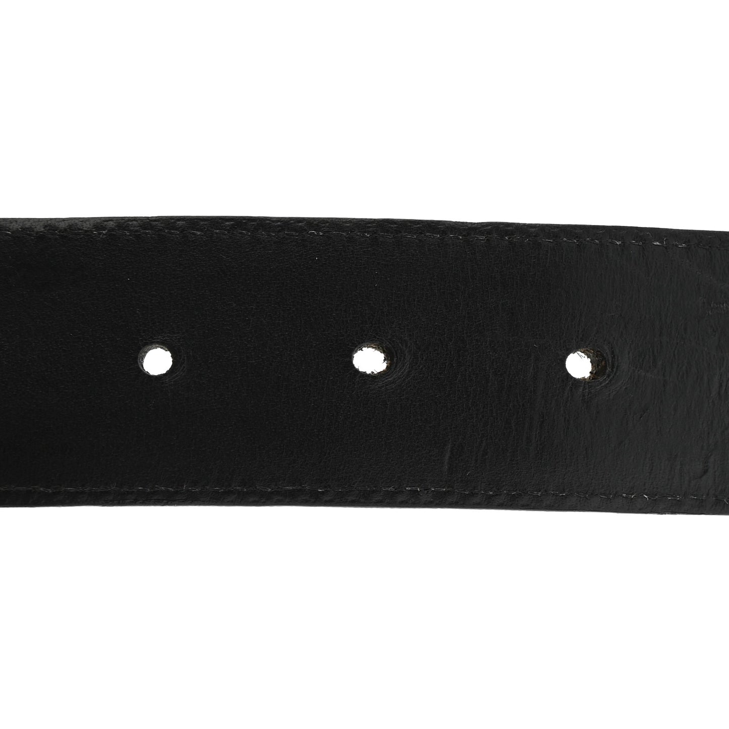 Calfskin Sterling Silver Cross Oval Belt 85 34 Black
