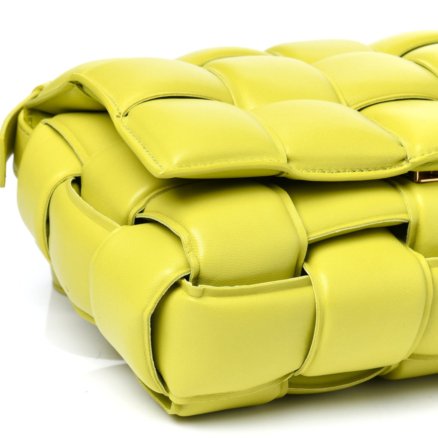 Nappa Maxi Intreccio Padded Cassette Crossbody Bag Kiwi