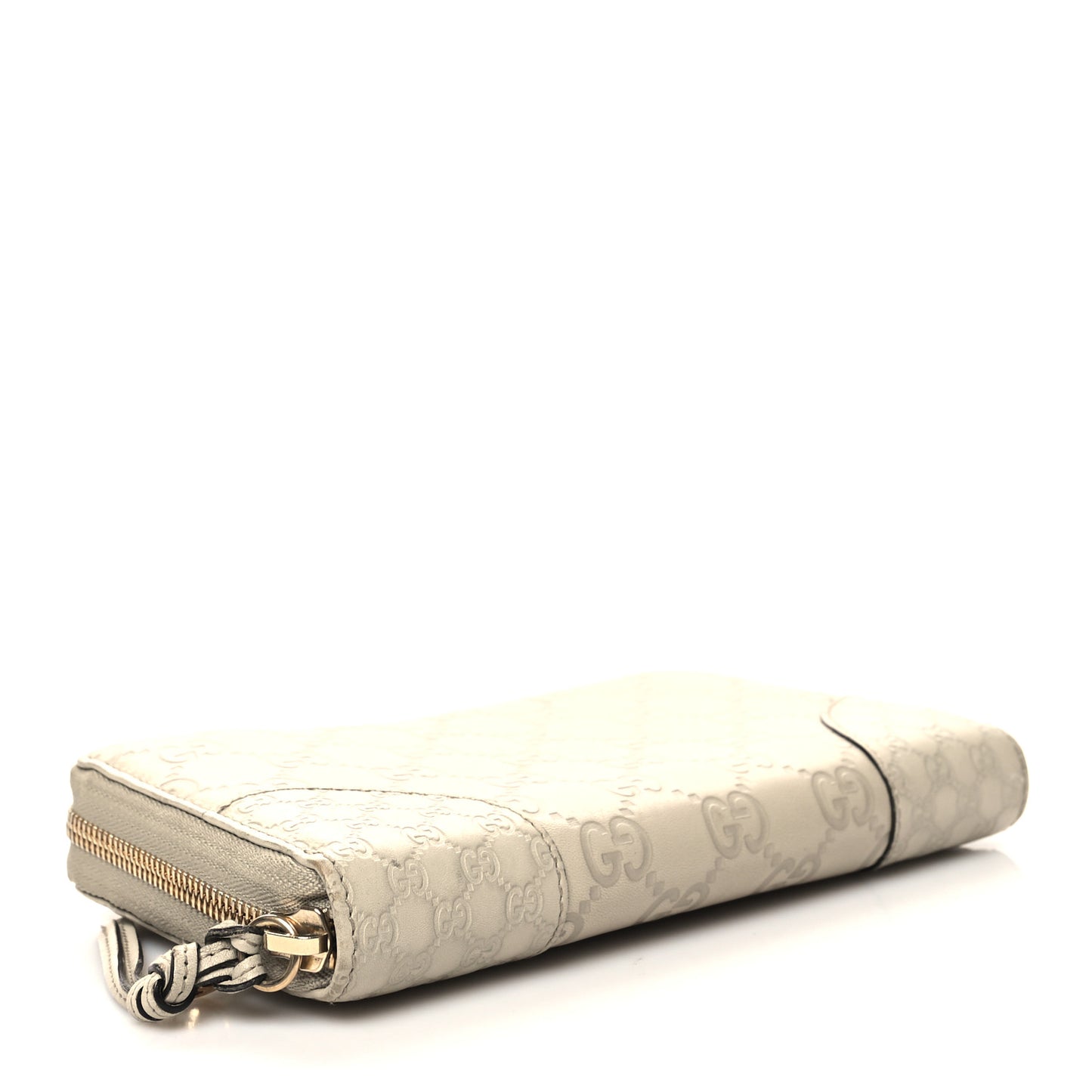 Guccissima Signature Microguccissima Bree Zip Around Wallet Off White
