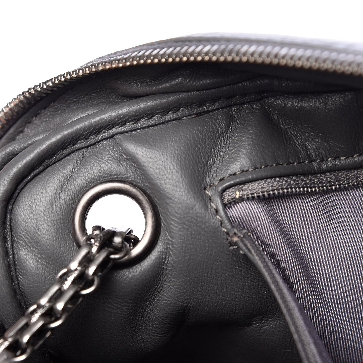 Aged Calfskin Quilted Large Reissue Camera Case Grey