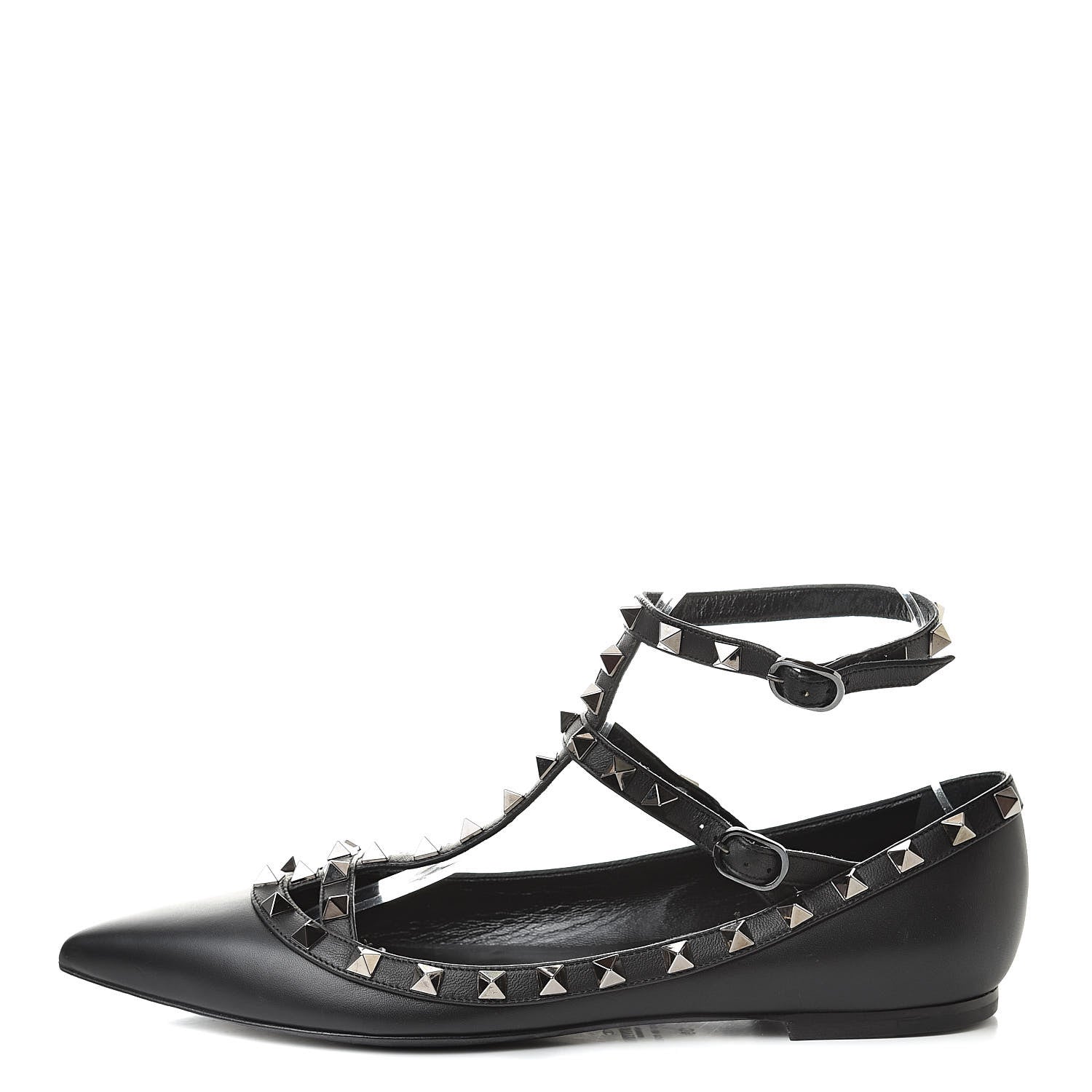 Valentino Garavani Nappa Rockstud Cage Ballerina Flats 39 Black 1 of 10