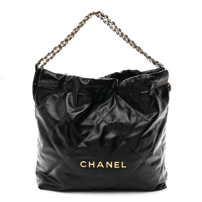 Chanel Shiny Calfskin Quilted Chanel 22 Black 1 of 11
