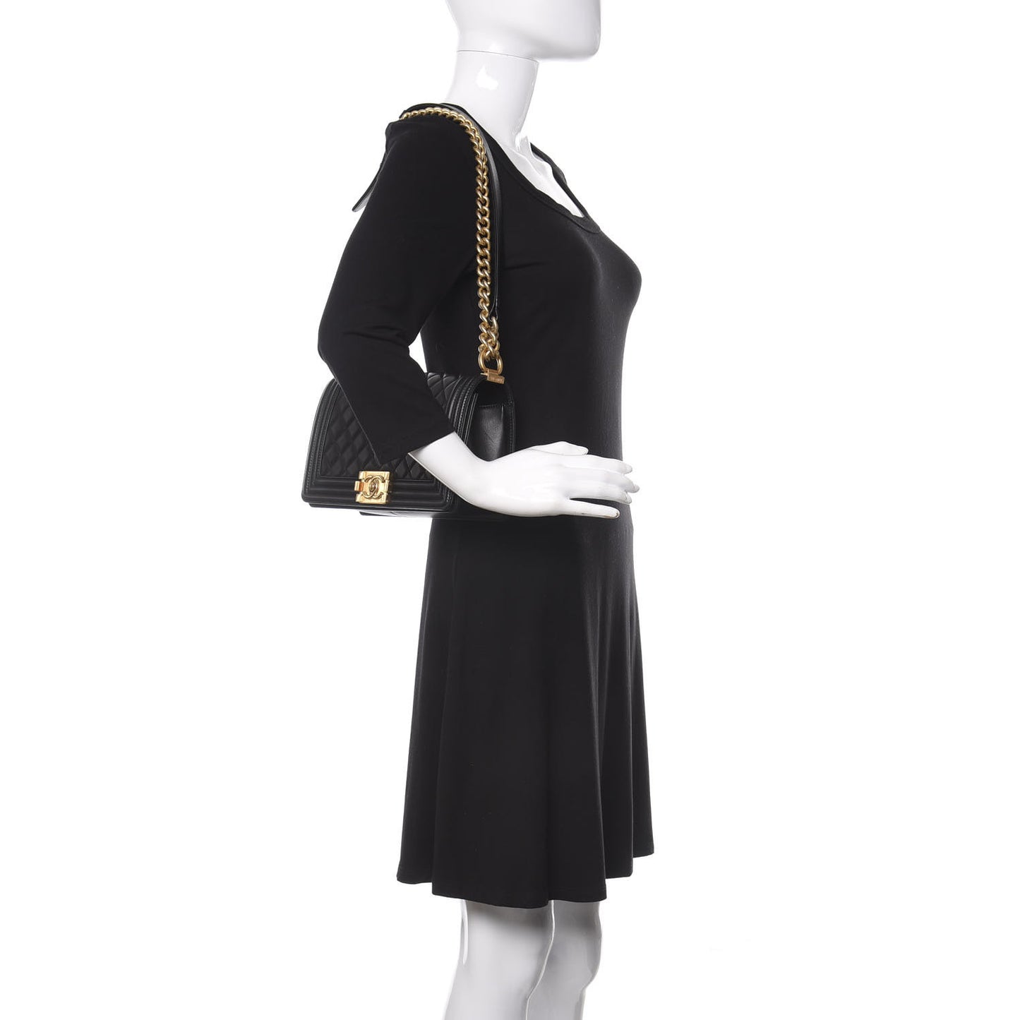 Lambskin Quilted Medium Boy Flap Black