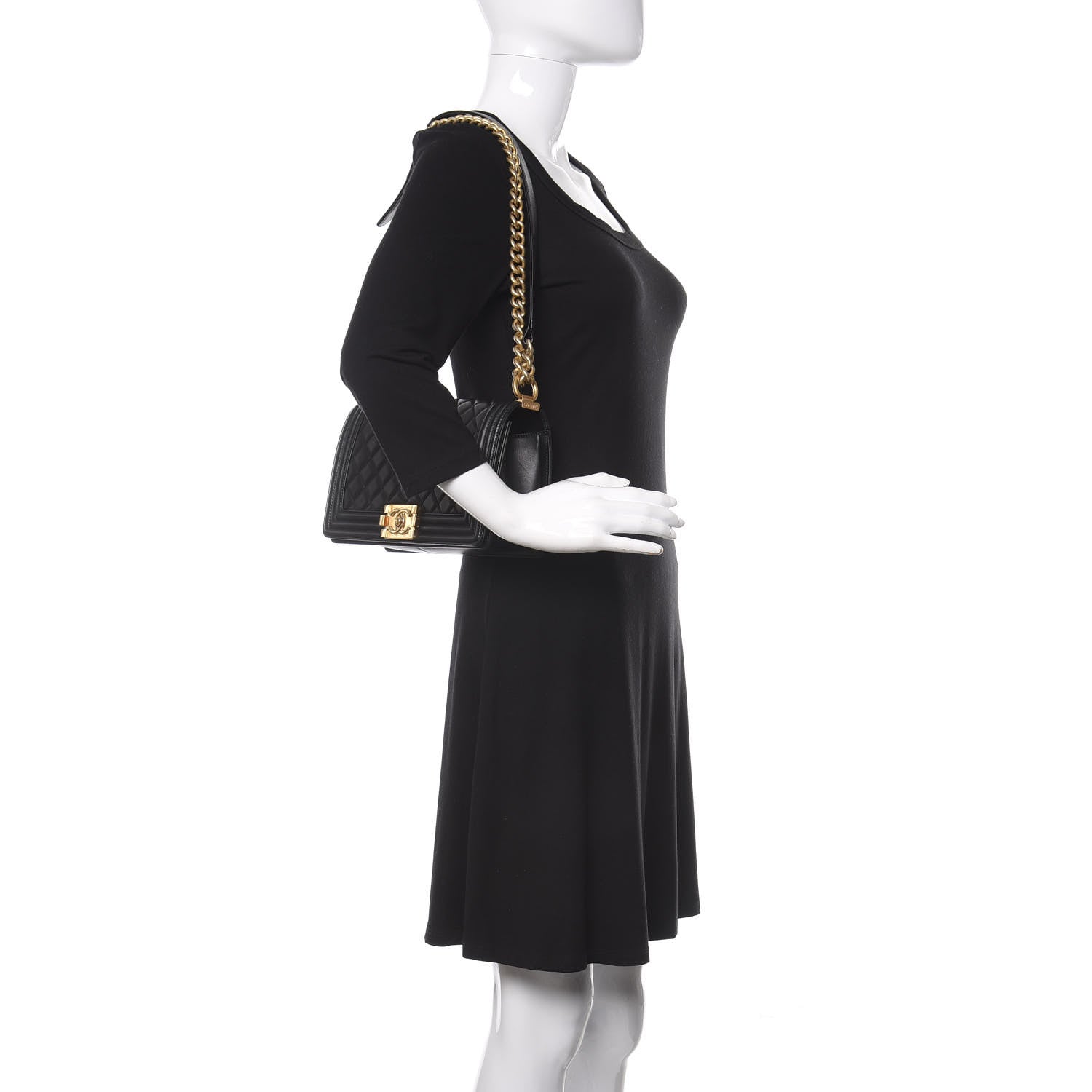 Chanel Lambskin Quilted Medium Boy Flap Black 2 of 11