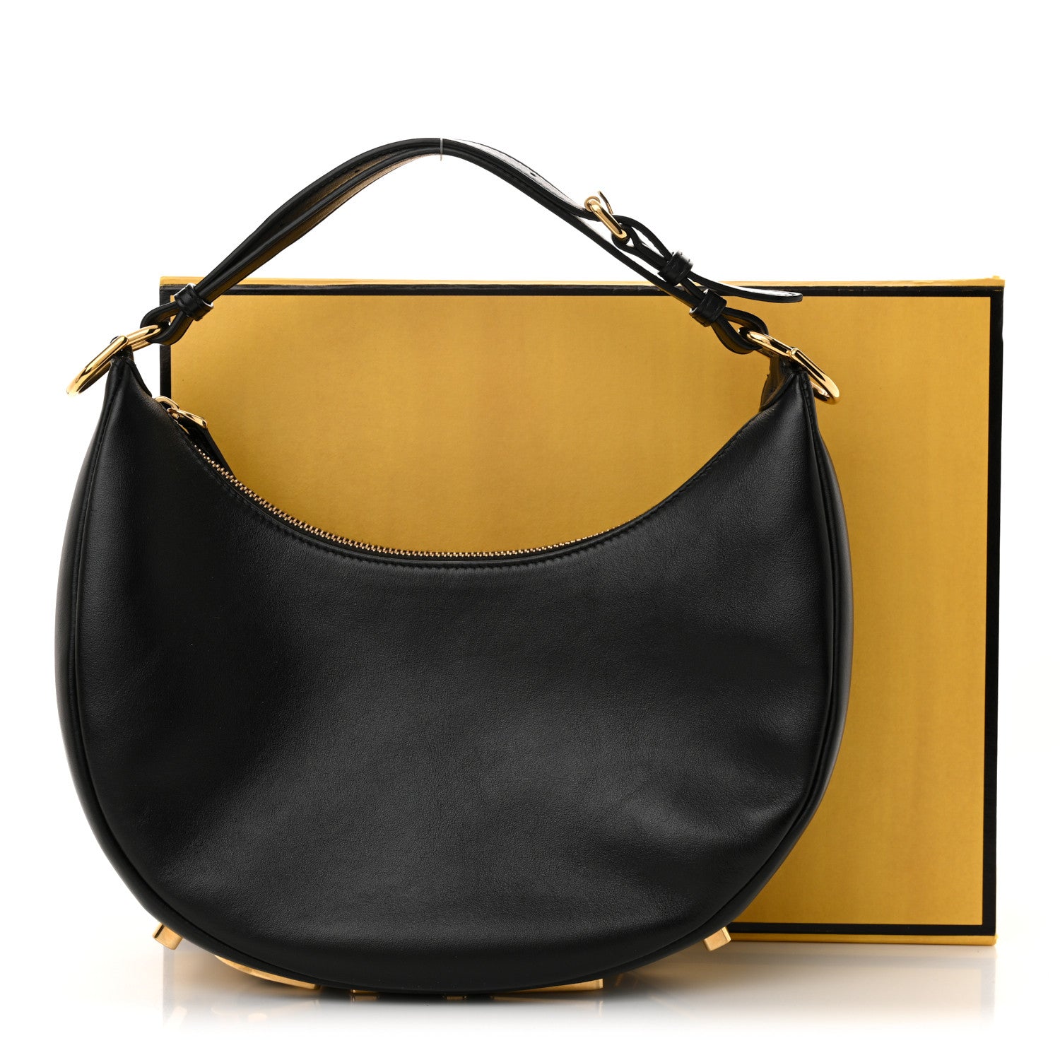 Fendi Vitello Grace Matte Small Fendigraphy Hobo Bag Black 13 of 13