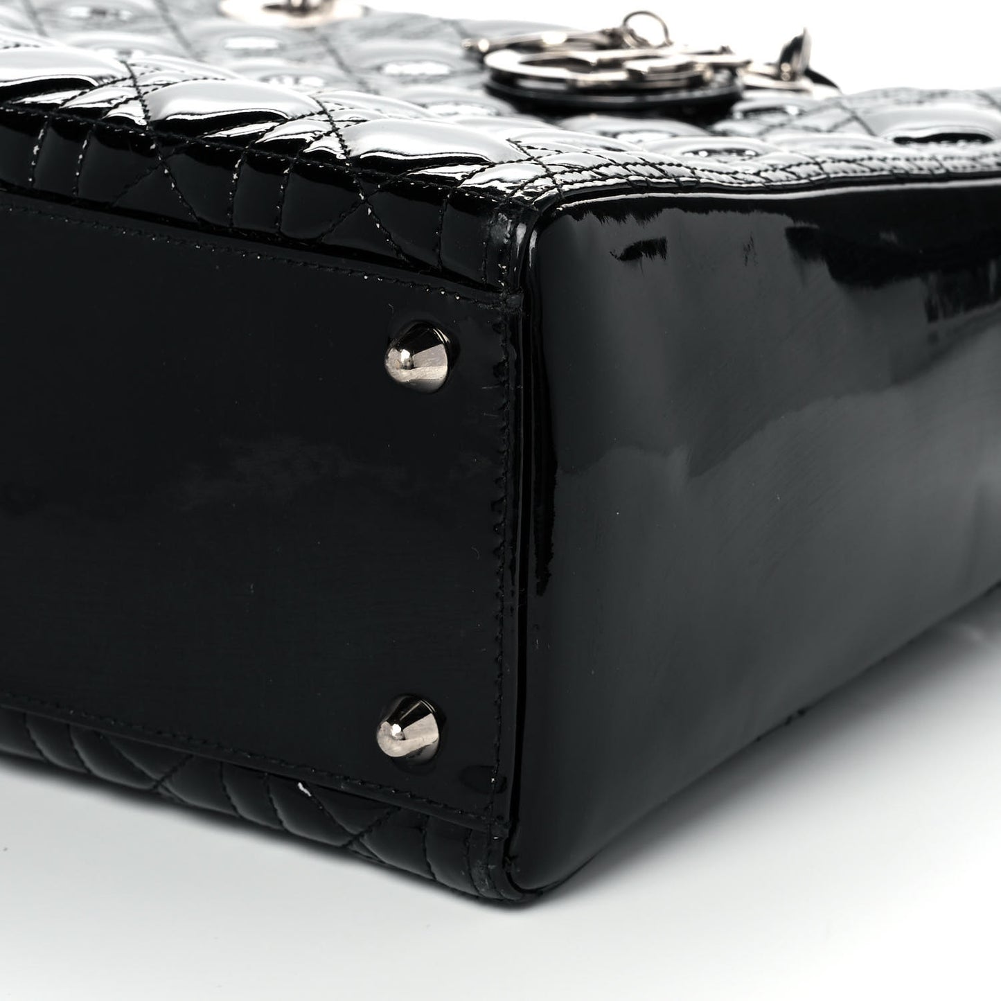 Patent Cannage Large Lady Dior Black