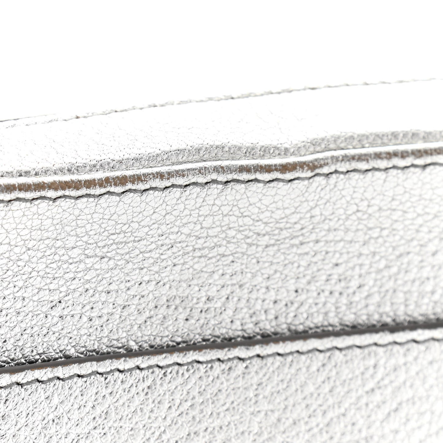 Metallic Goatskin Logo XS Everyday Camera Bag Argent Black