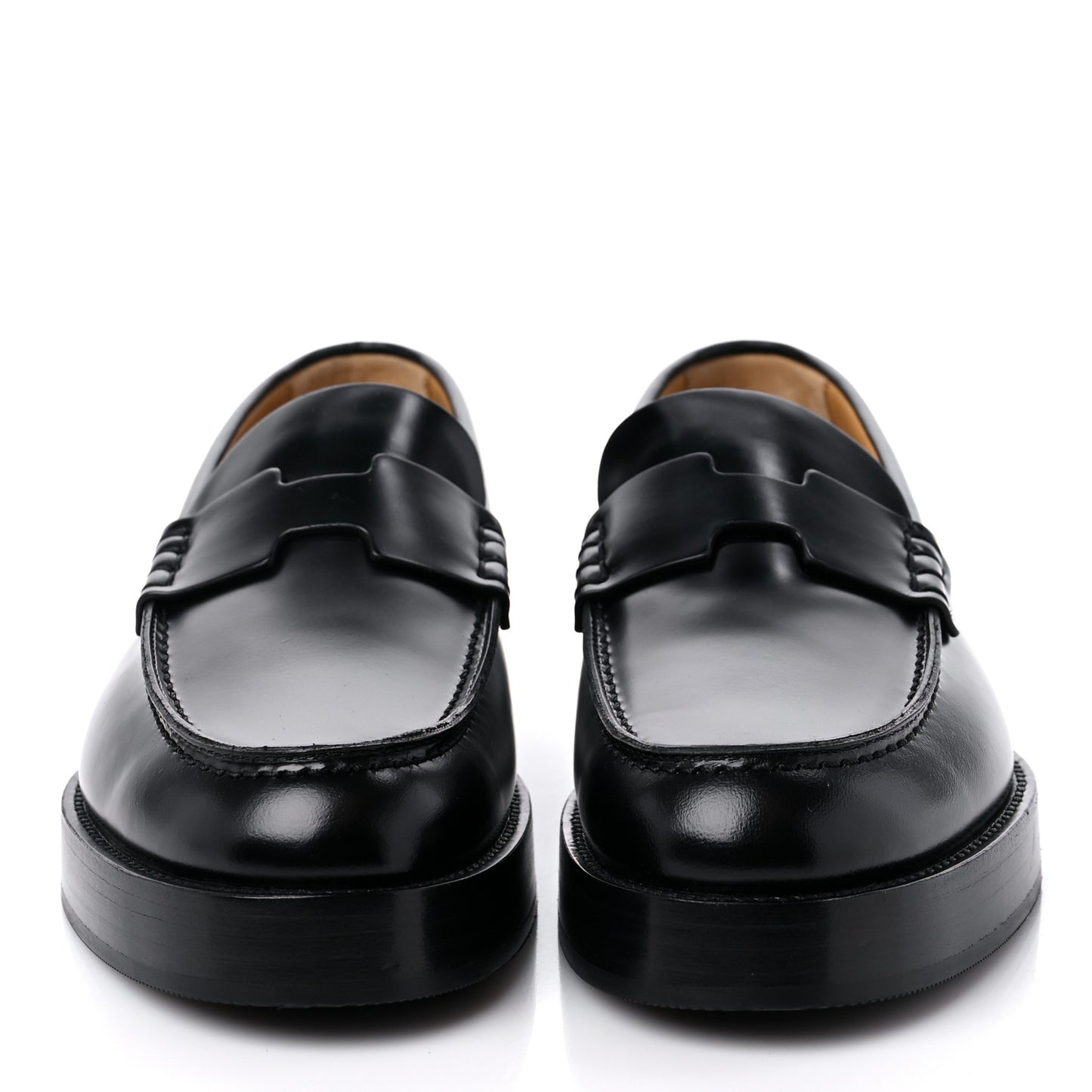 Calfskin Womens Hour Loafers 37 Black