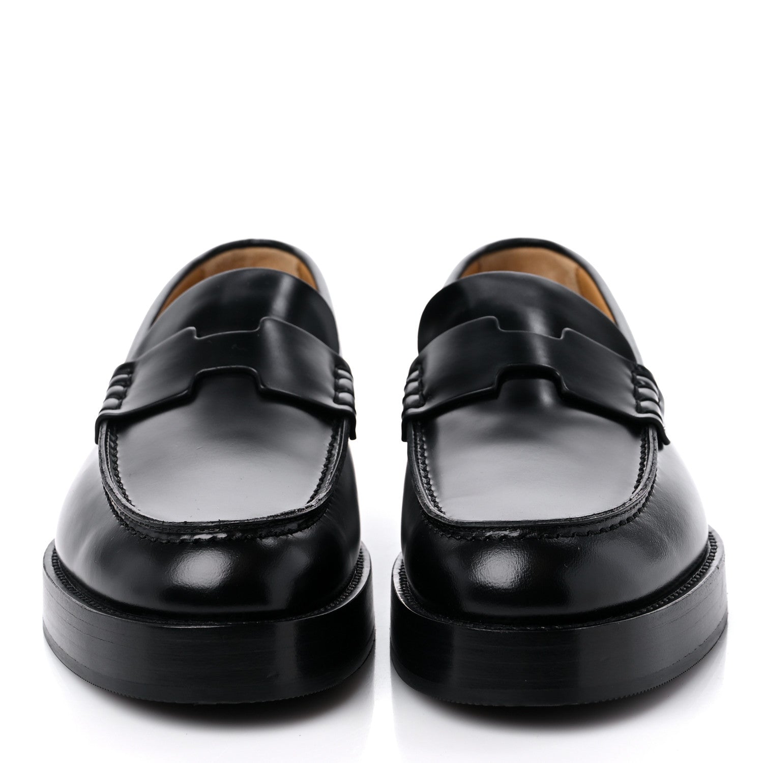 Hermes Calfskin Womens Hour Loafers 37 Black 2 of 7