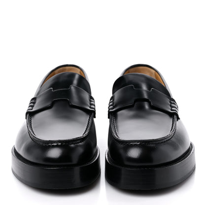 Hermes Calfskin Womens Hour Loafers 37 Black 2 of 7