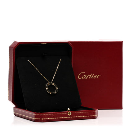 Cartier 18K Yellow Gold 3 Diamonds LOVE Pendant Necklace 5 of 5