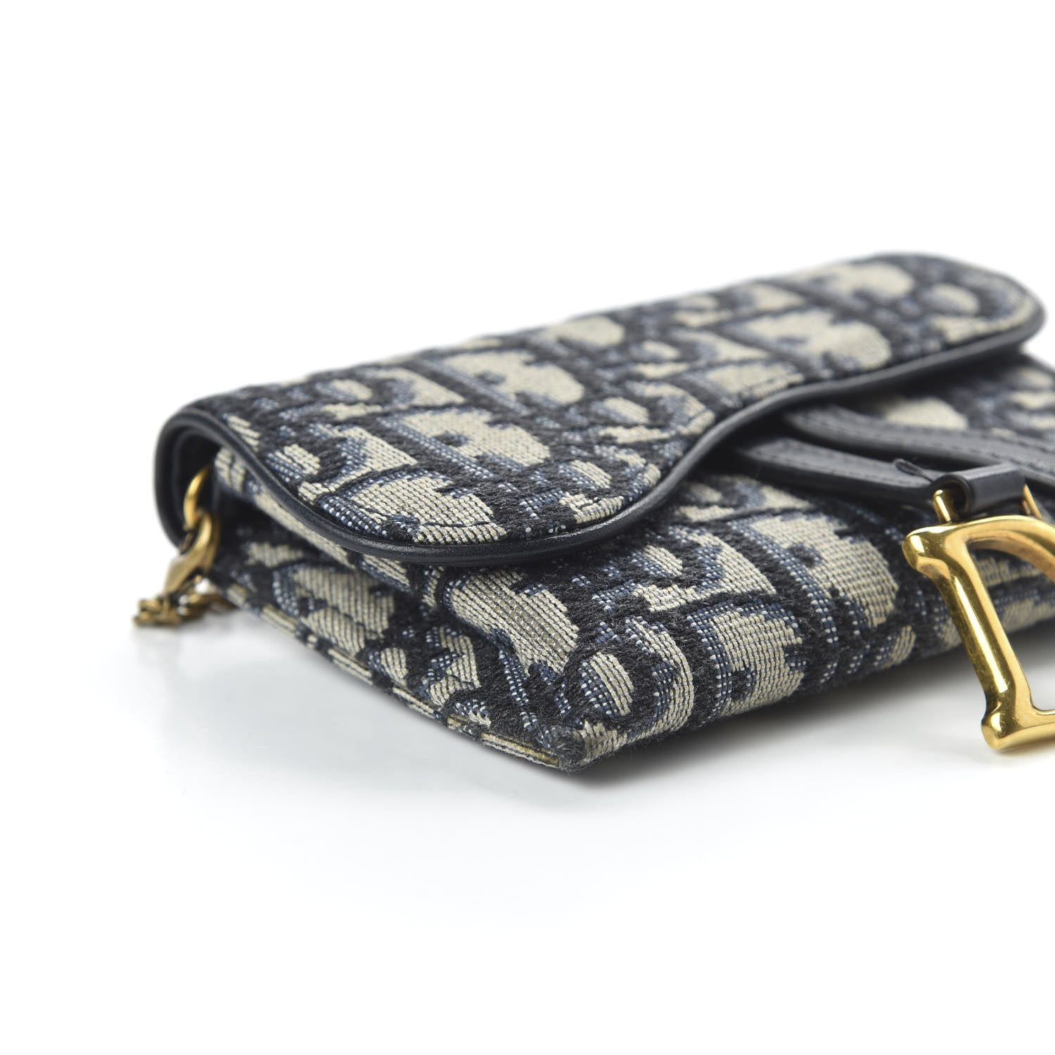 Christian Dior Oblique Nano Saddle Chain Pouch Blue 6 of 10