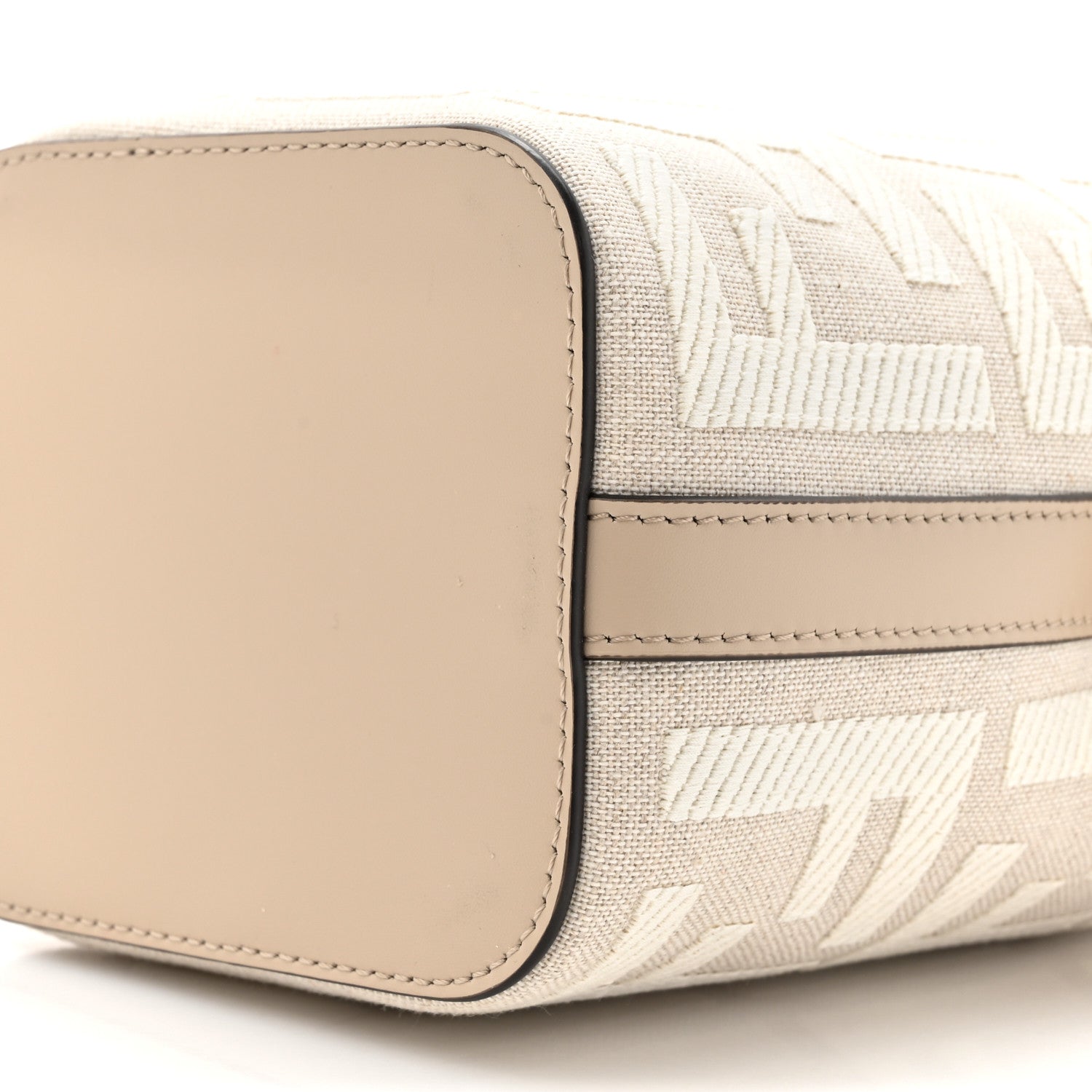 Fendi Canvas Nappa F is Fendi FF Embroidered Mini Mon Tresor Bucket Bag White Nuvola 9 of 10